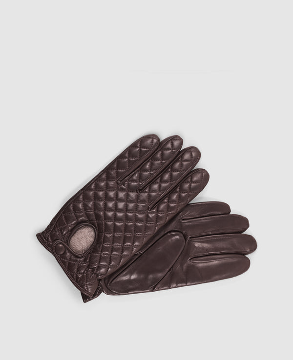 Quilted gloves - Dark Brown