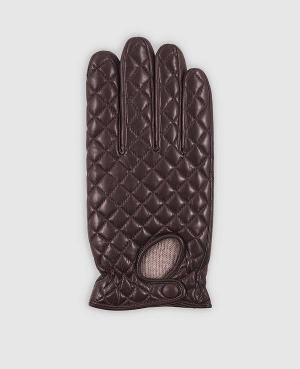 Quilted gloves - Dark Brown